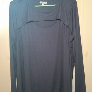 White Birch Navy Long Sleeve Top